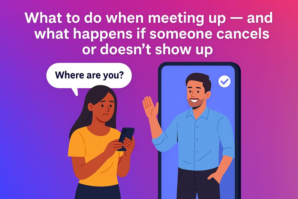 What to do when meeting up — and what happens if someone cancels or doesn’t show up